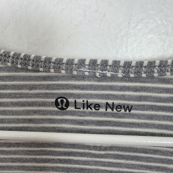 Lululemon Gray White Striped Striped Racerback Sporty Tank Mini Dress Size 4 - Picture 4 of 6